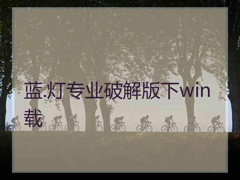 蓝.灯专业破解版下win载