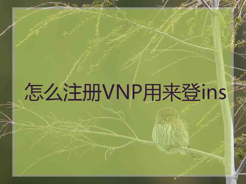 怎么注册VNP用来登ins