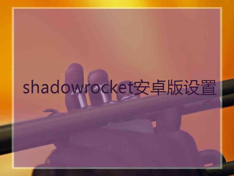 shadowrocket安卓版设置