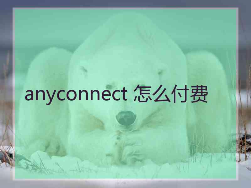 anyconnect 怎么付费