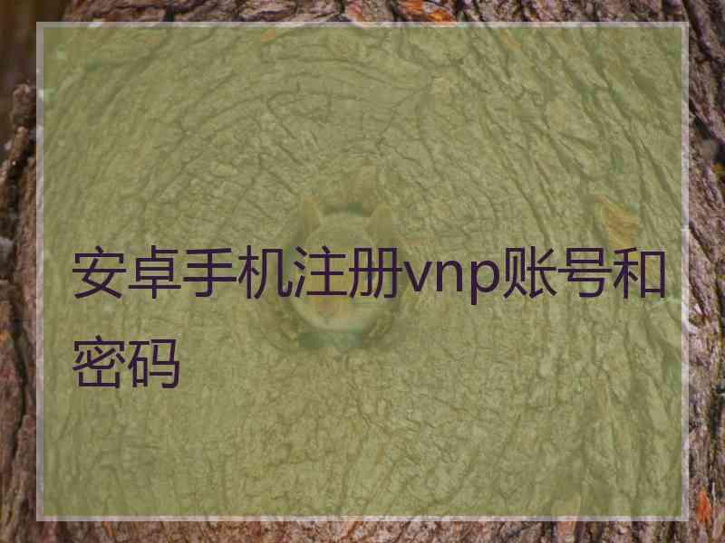 安卓手机注册vnp账号和密码