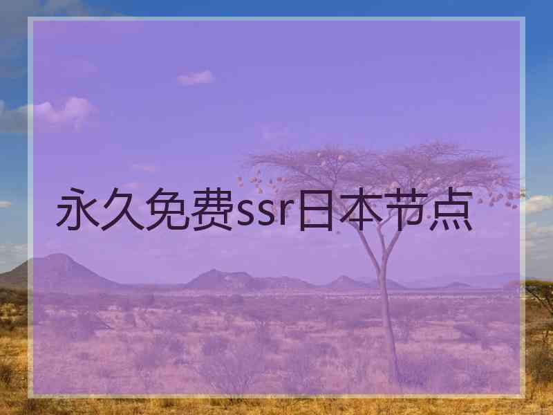 永久免费ssr日本节点