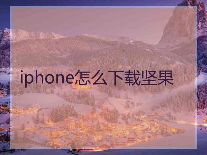 iphone怎么下载坚果