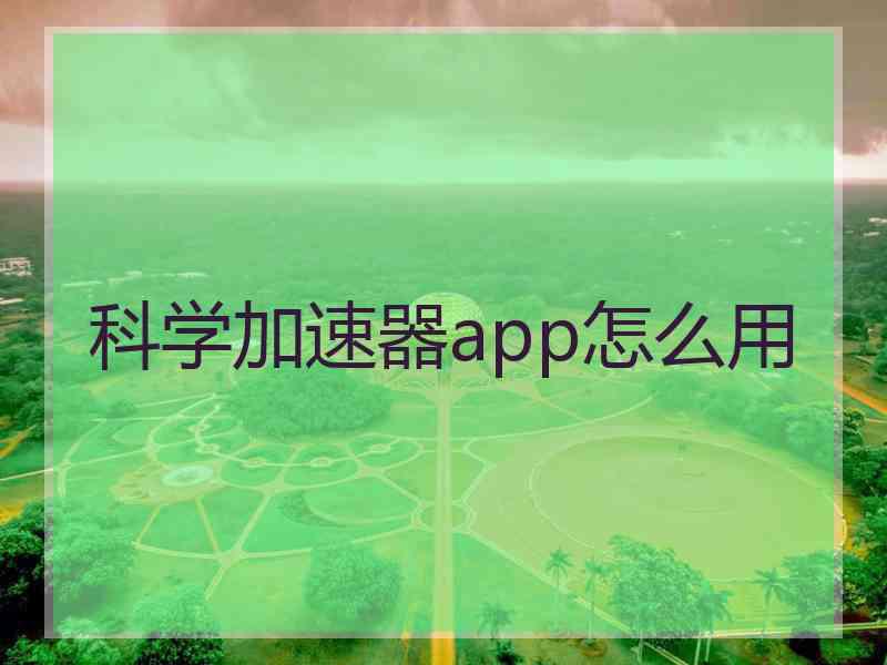 科学加速器app怎么用